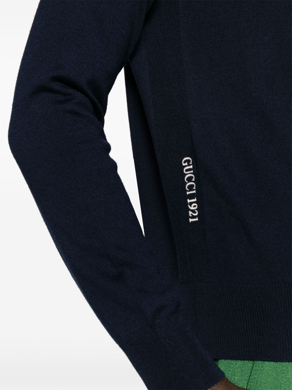 logo-embroidered wool jumper - 5