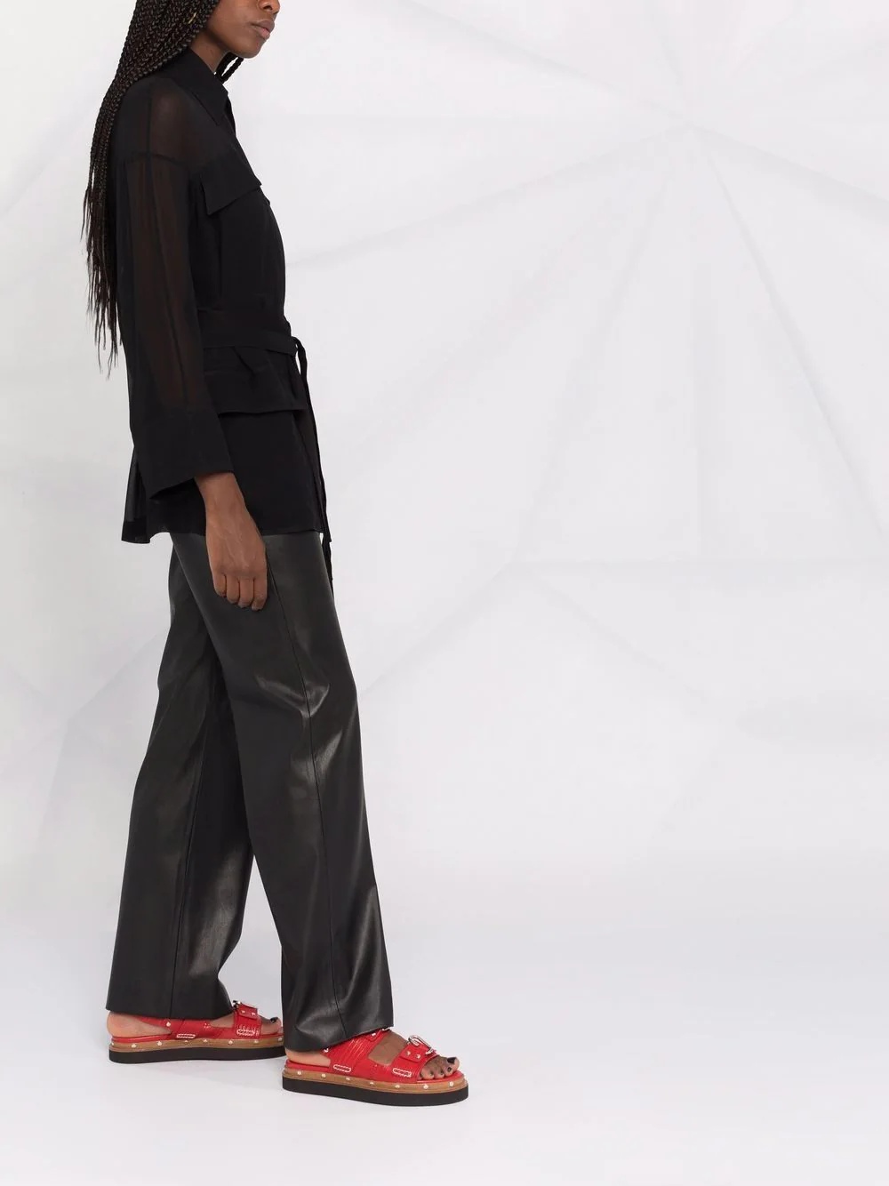 tie-fastening shirt jacket - 6
