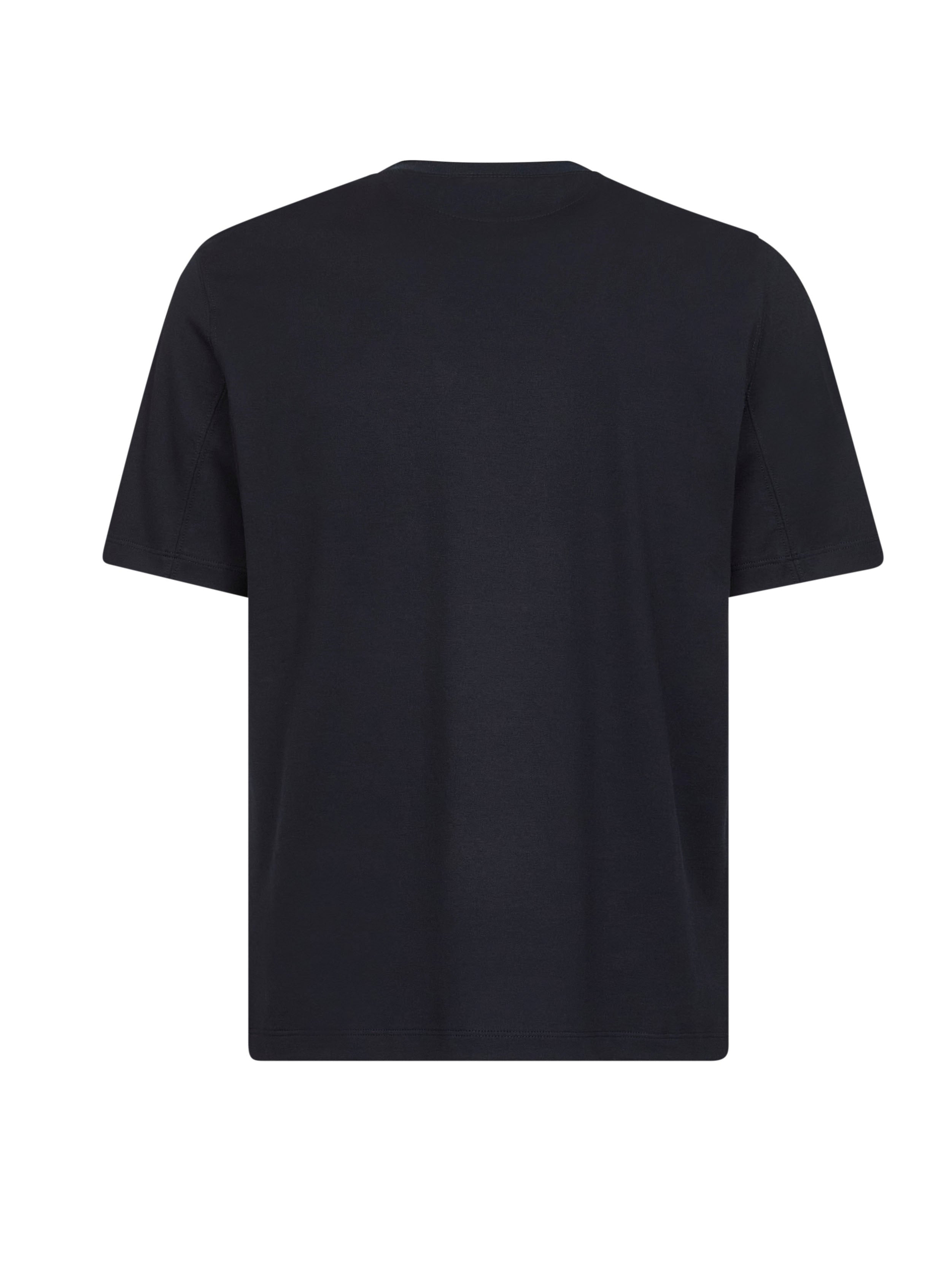 Brunello Cucinelli Men Blue Jersey Printed Crewneck T-Shirt - 2