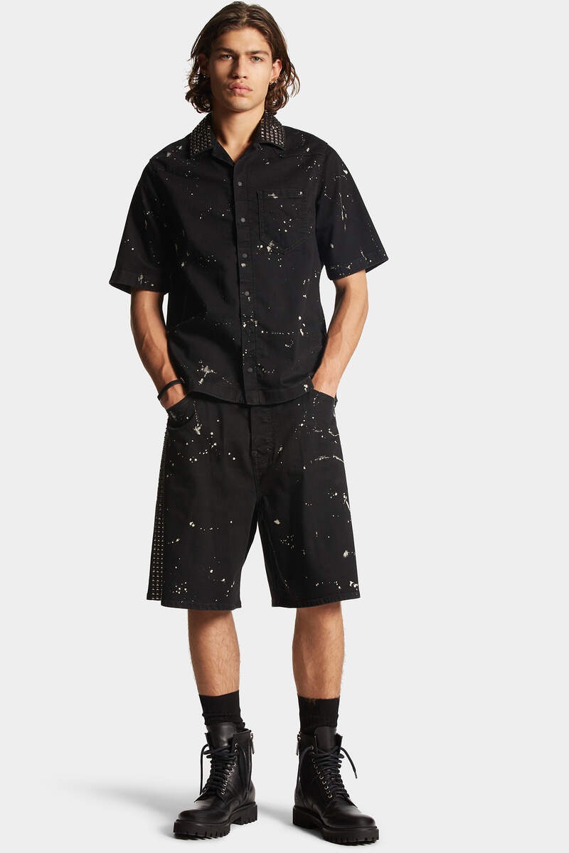 ICON BLACK MILKY WASH DENIM SHORTS - 3