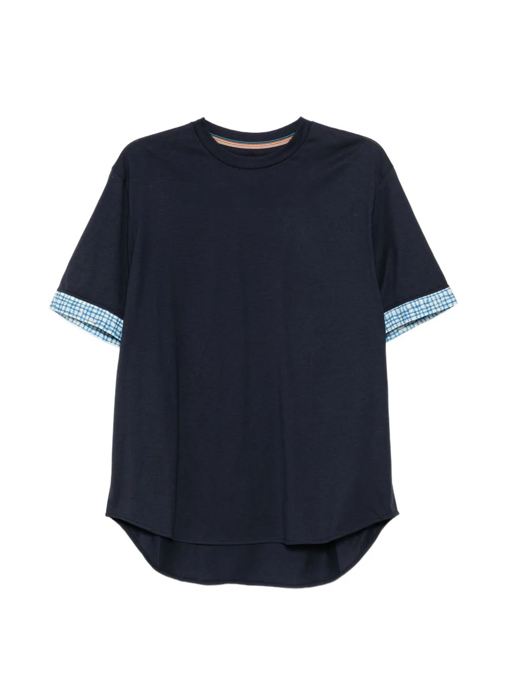 checked-cuff T-shirt - 1