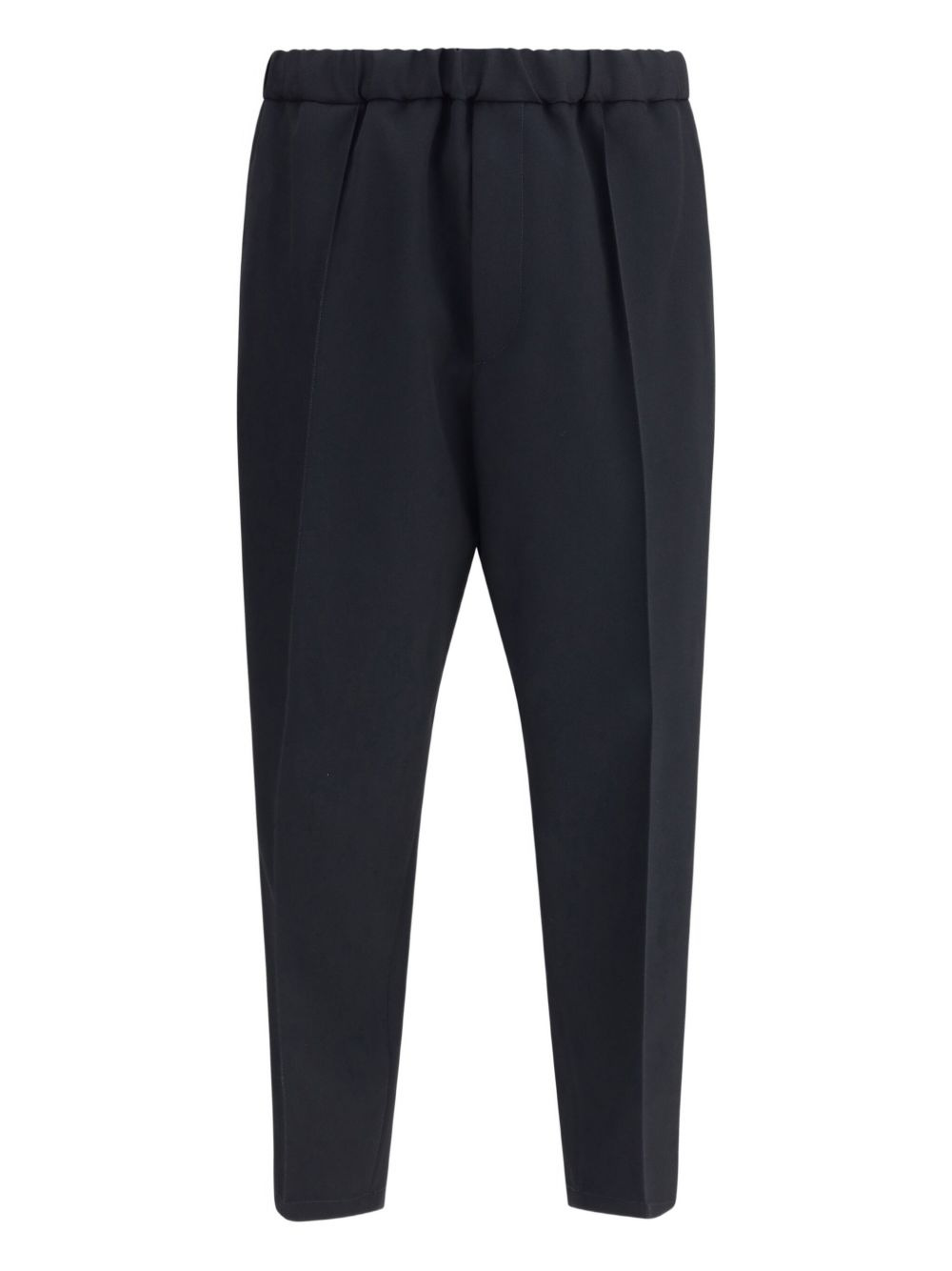 elastic-waist wool trousers - 1