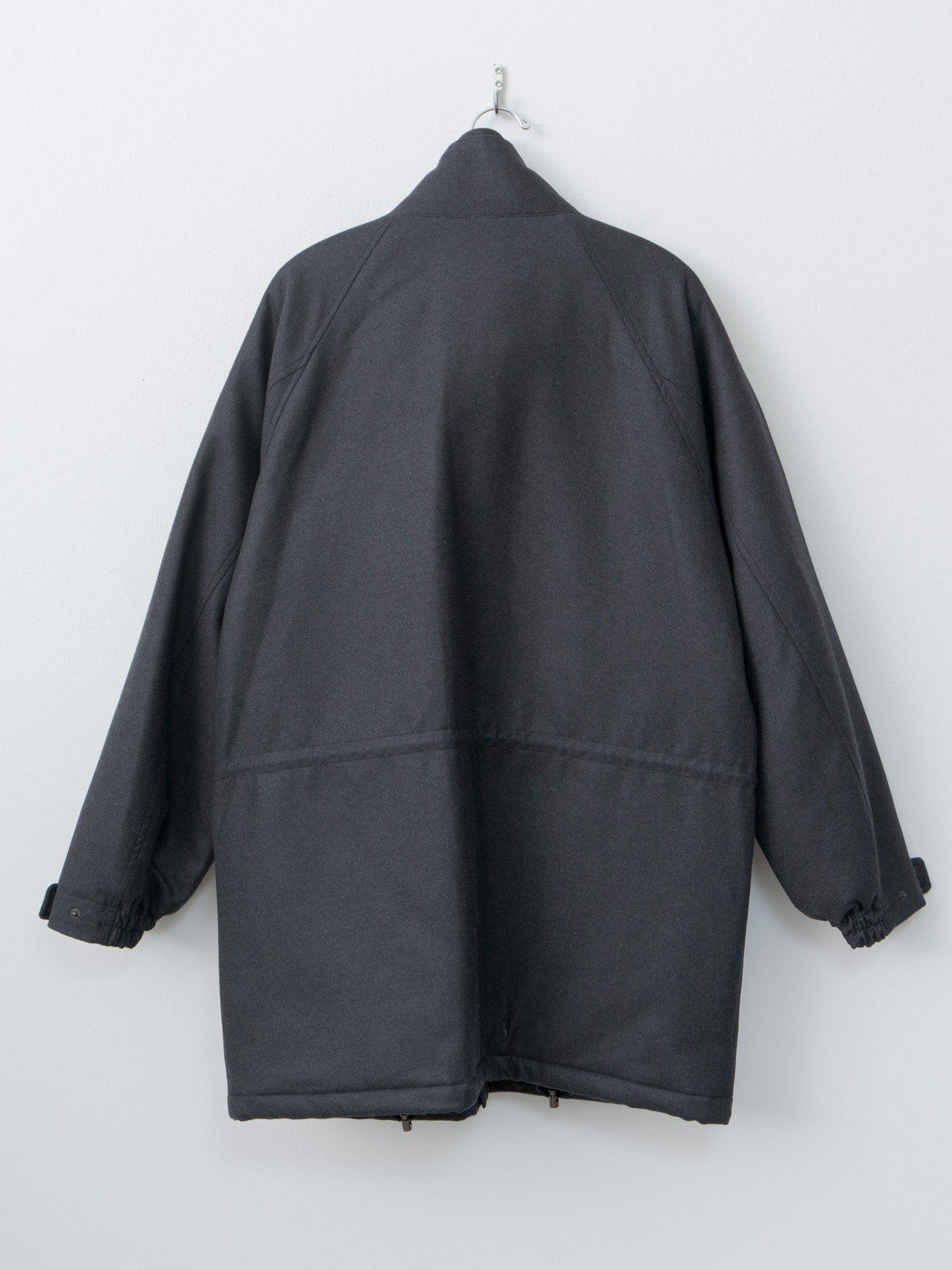 Wool Fulling Flannel Padded Over Blouson - Top Charcoal - 12