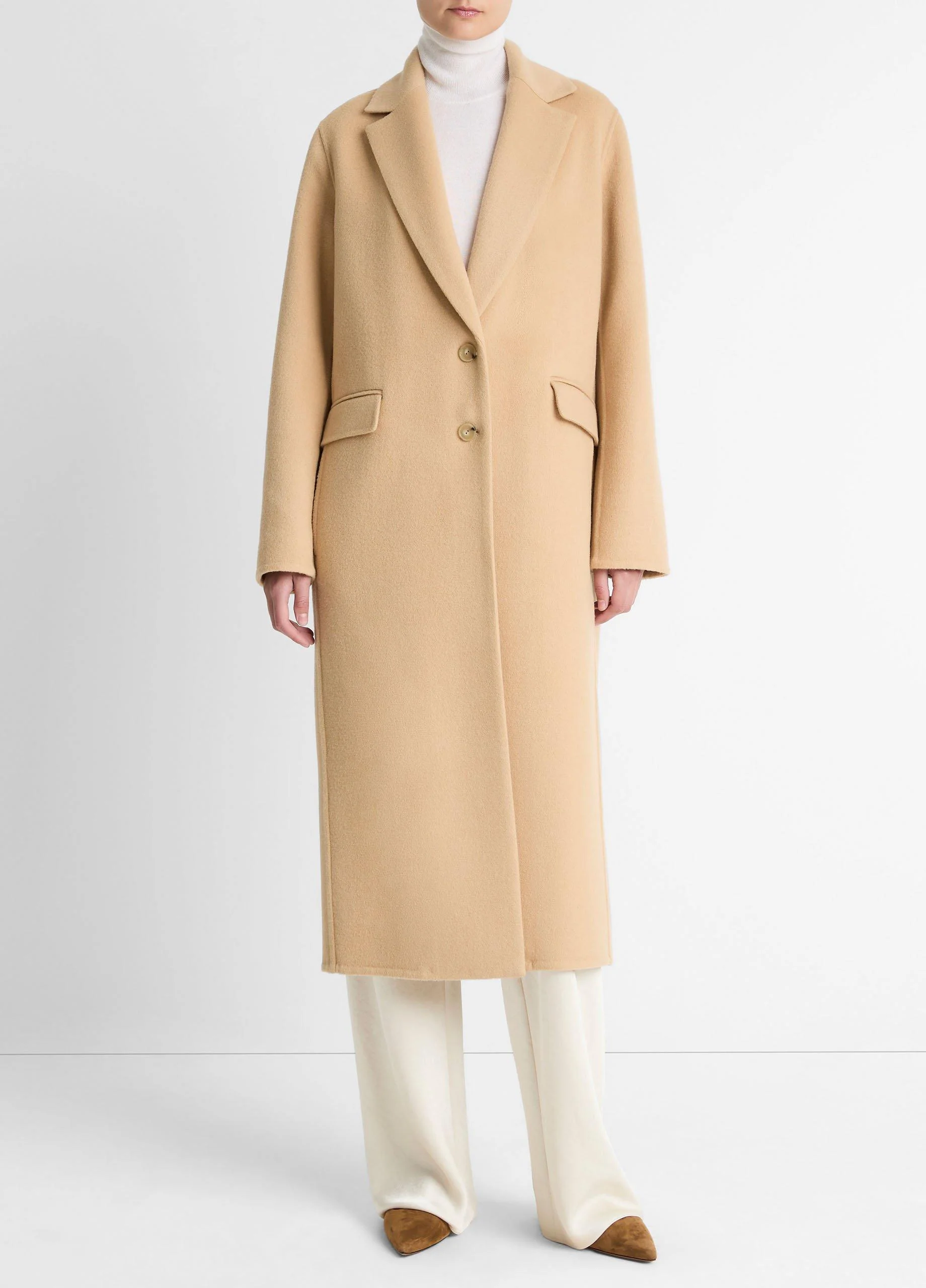 Wool-Blend Single-Breasted Coat - 1