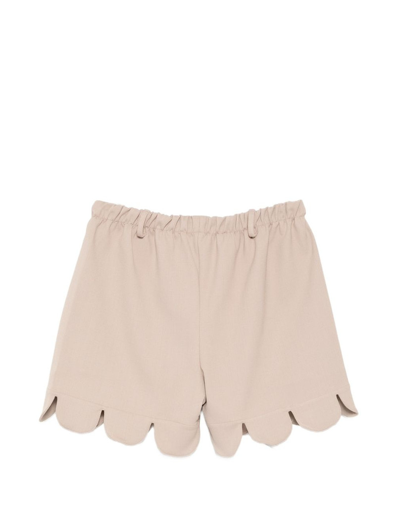 CHARLES JEFFREY LOVERBOY logo-patched scalloped-hem shorts outlook