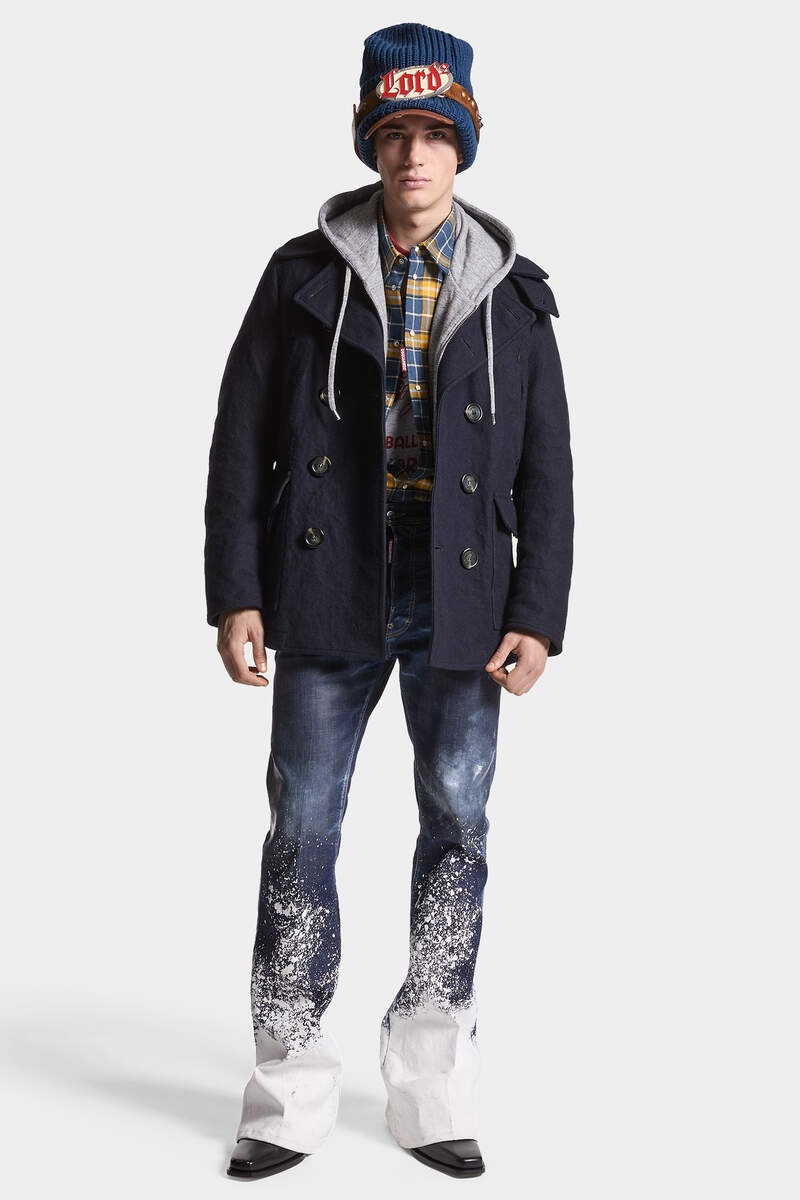 FELTED WOOL PEACOAT - 6