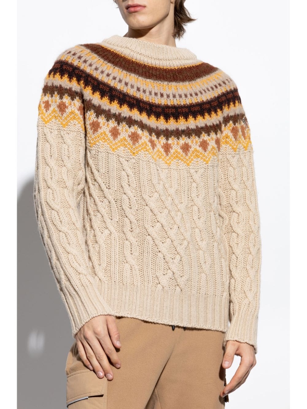 patterned jacquard wool sweater - 3