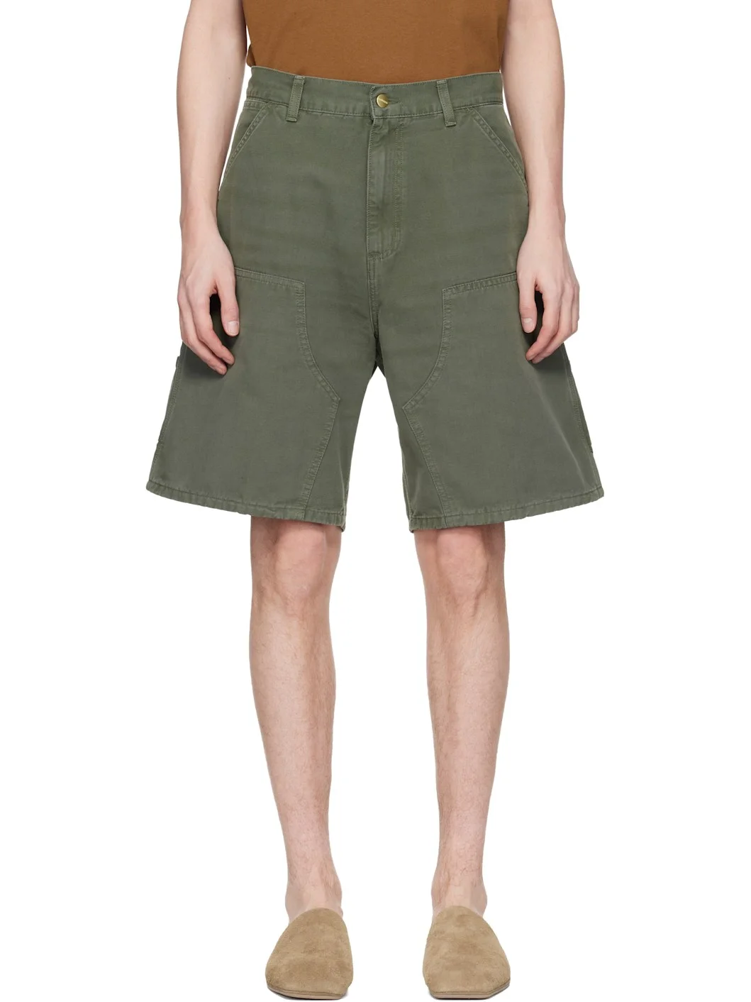 Green Double Knee Shorts - 1