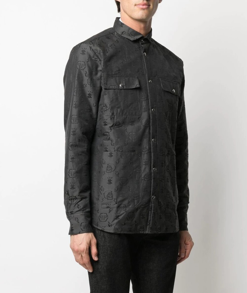 monogram embroidery long-sleeved shirt 3