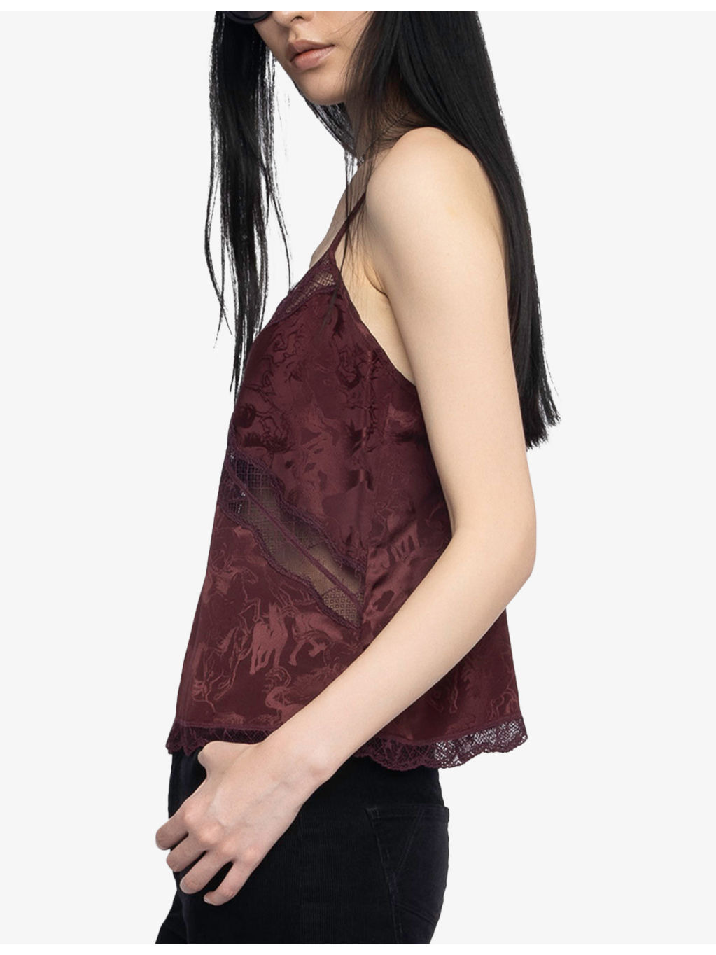 Cishi Lace-Trim Silk Camisole - 3