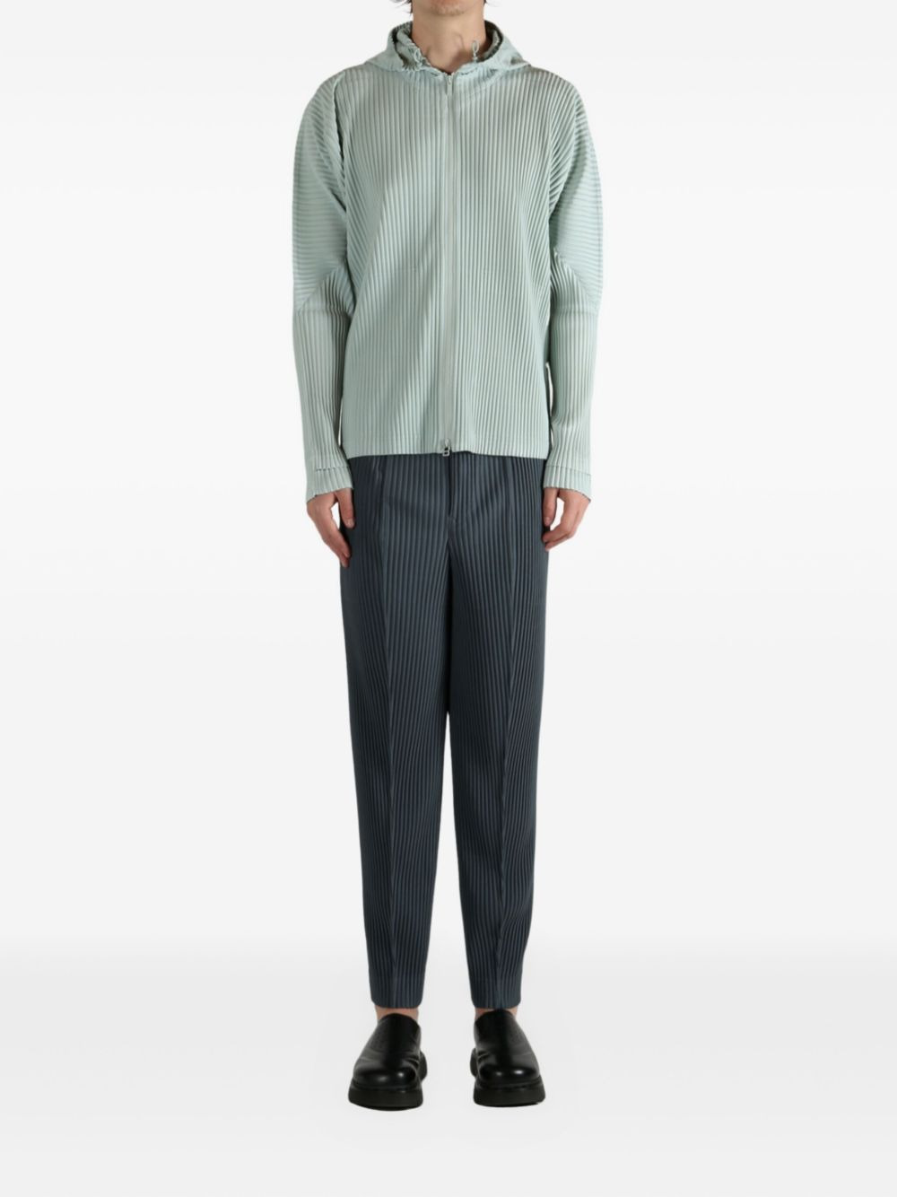 pleated hooded jacket - 2