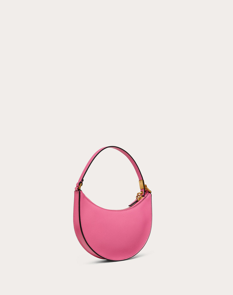 MINI VLOGO SIGNATURE GRAINY CALFSKIN HOBO BAG 3
