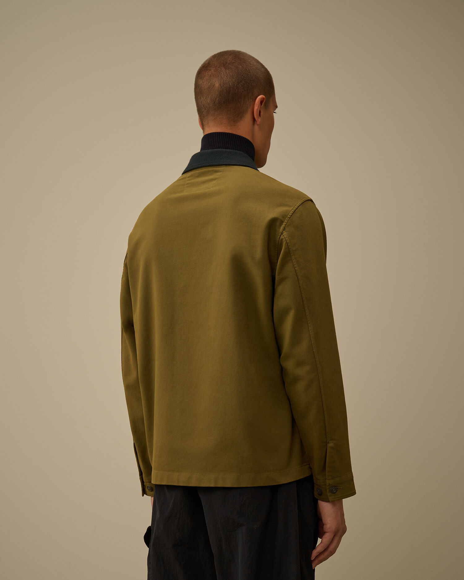 Cotton/Nylon Double Satin Lens Utility Button Overshirt - 4