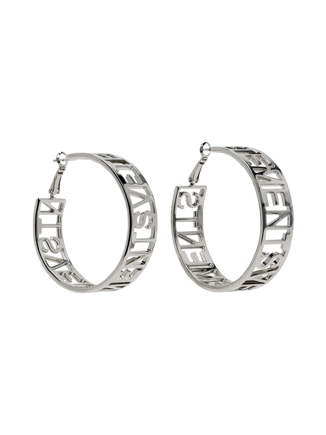 Silver Small Logo Hoop Earrings - 2
