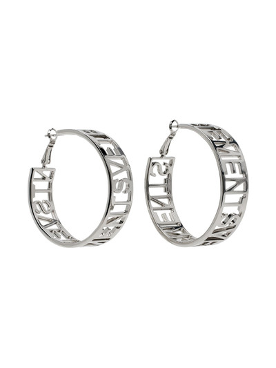 VETEMENTS Silver Small Logo Hoop Earrings outlook