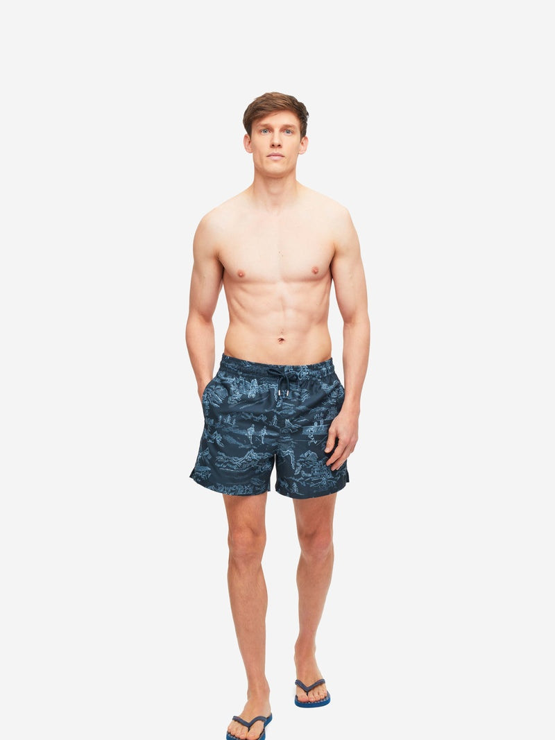 Derek Rose Men's Short Swim Shorts Maui 49 Navy outlook