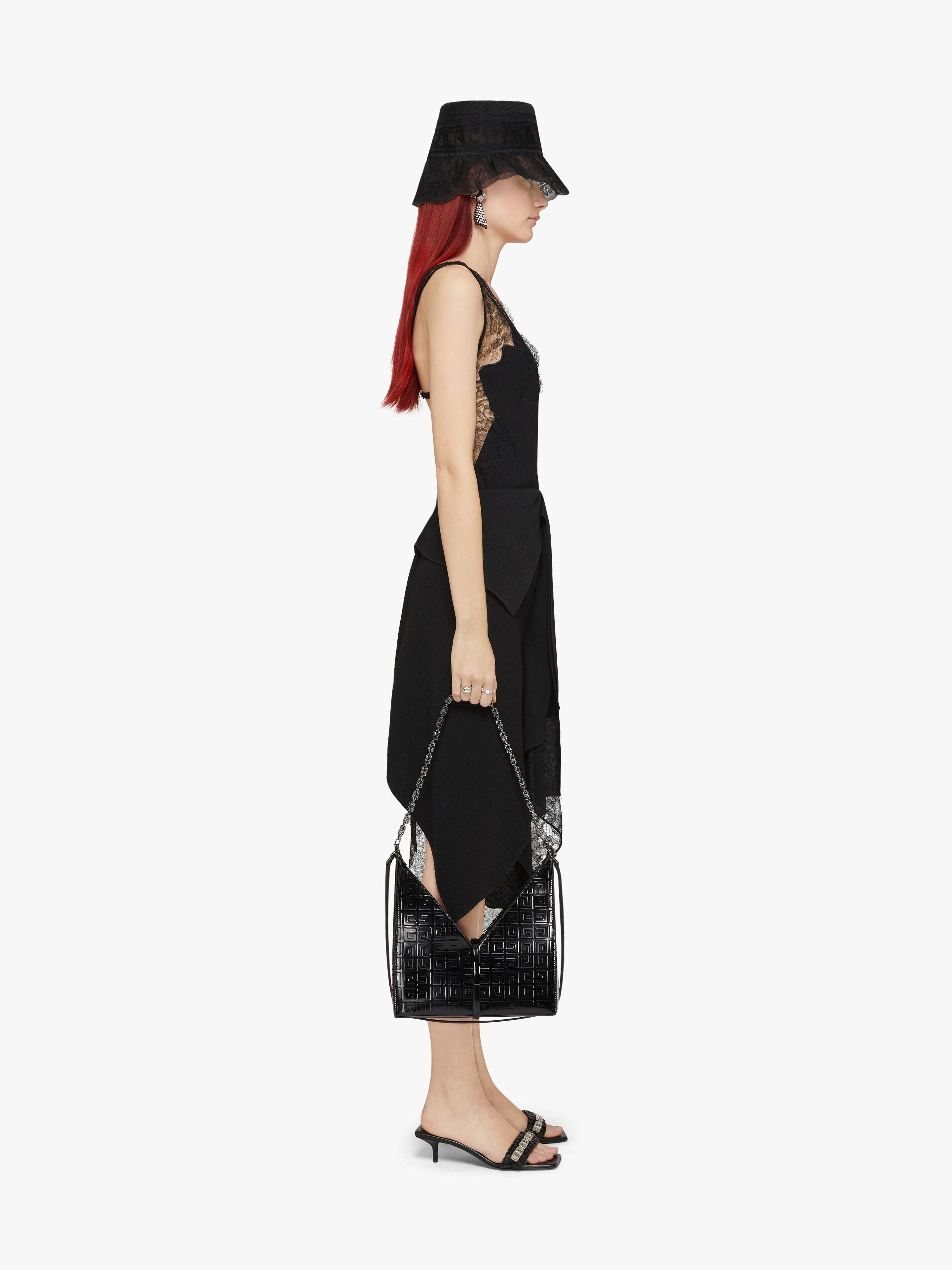 ASYMMETRICAL SKIRT IN CREPE IN LACE - 3