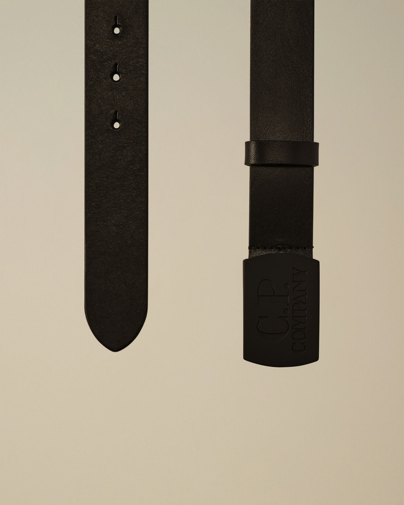 Leather Buckle Logo Belt 3