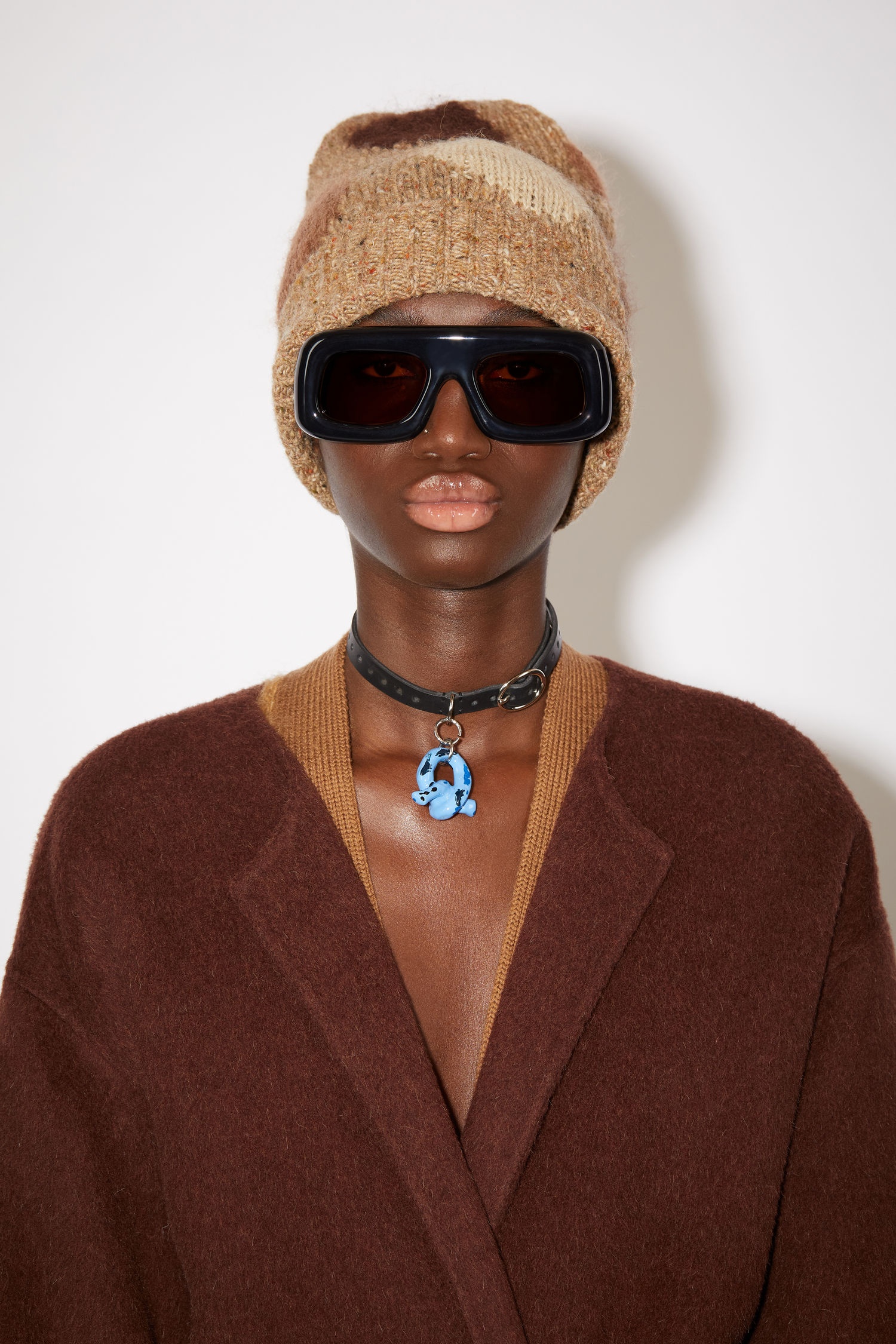 Wool dot beanie hat - Brown/multi - 3