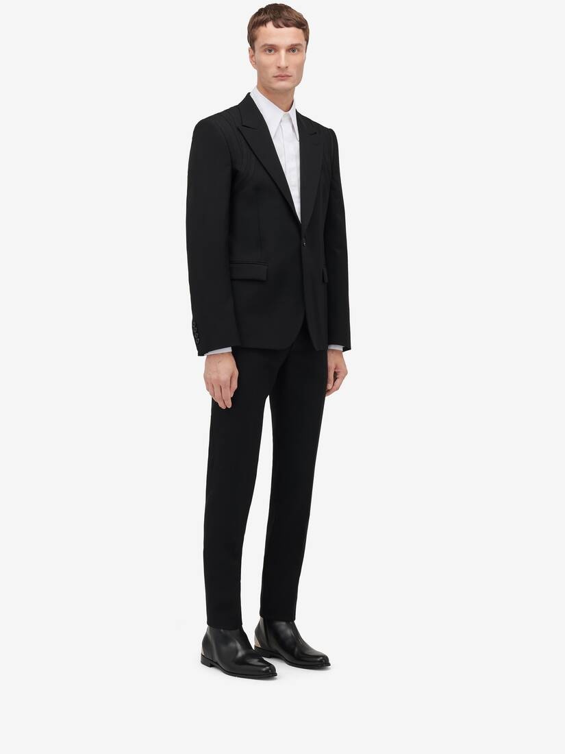 Men's Harness Single-breasted Jacket in Black - 3