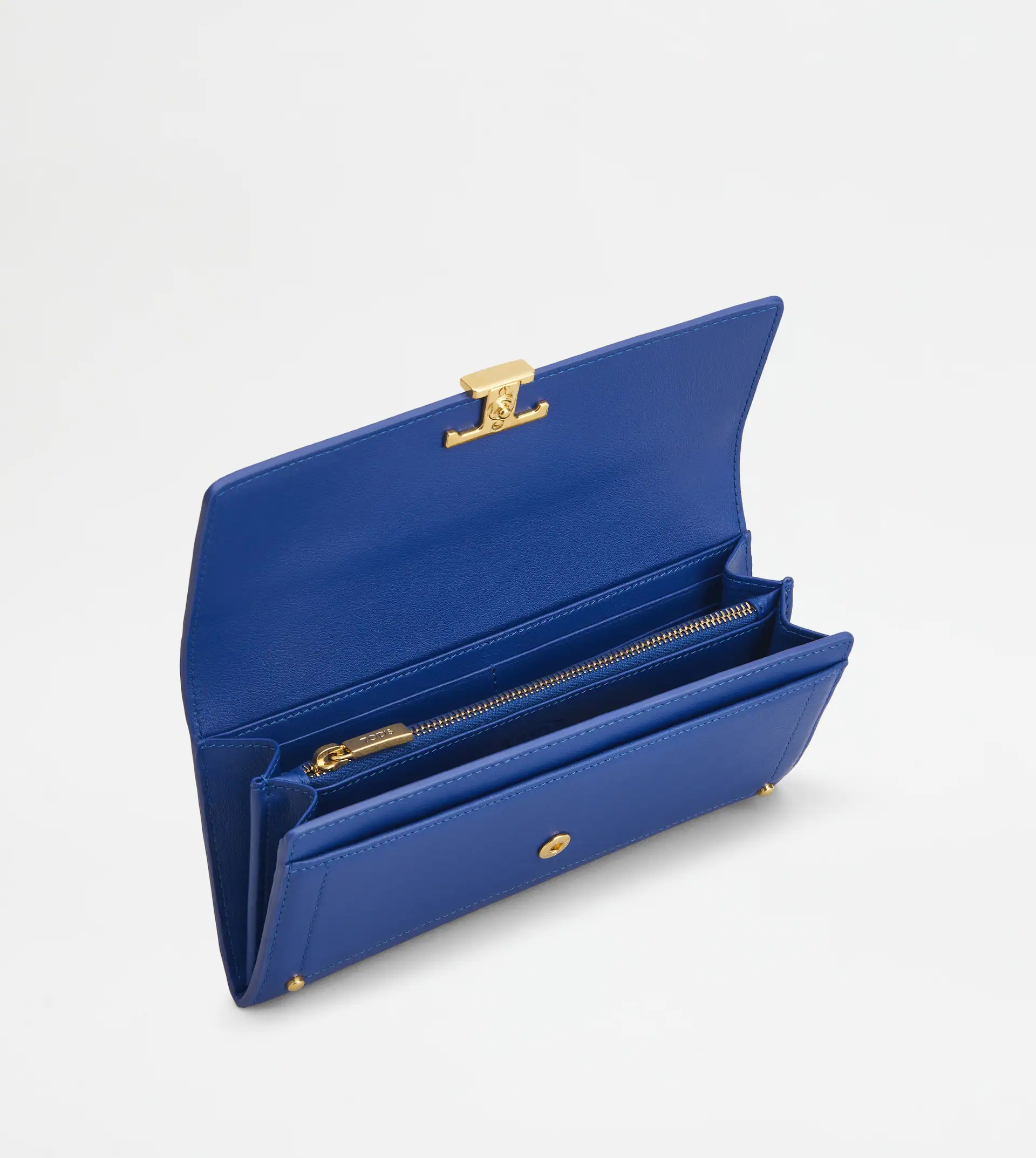 T TIMELESS WALLET IN LEATHER - BLUE - 2