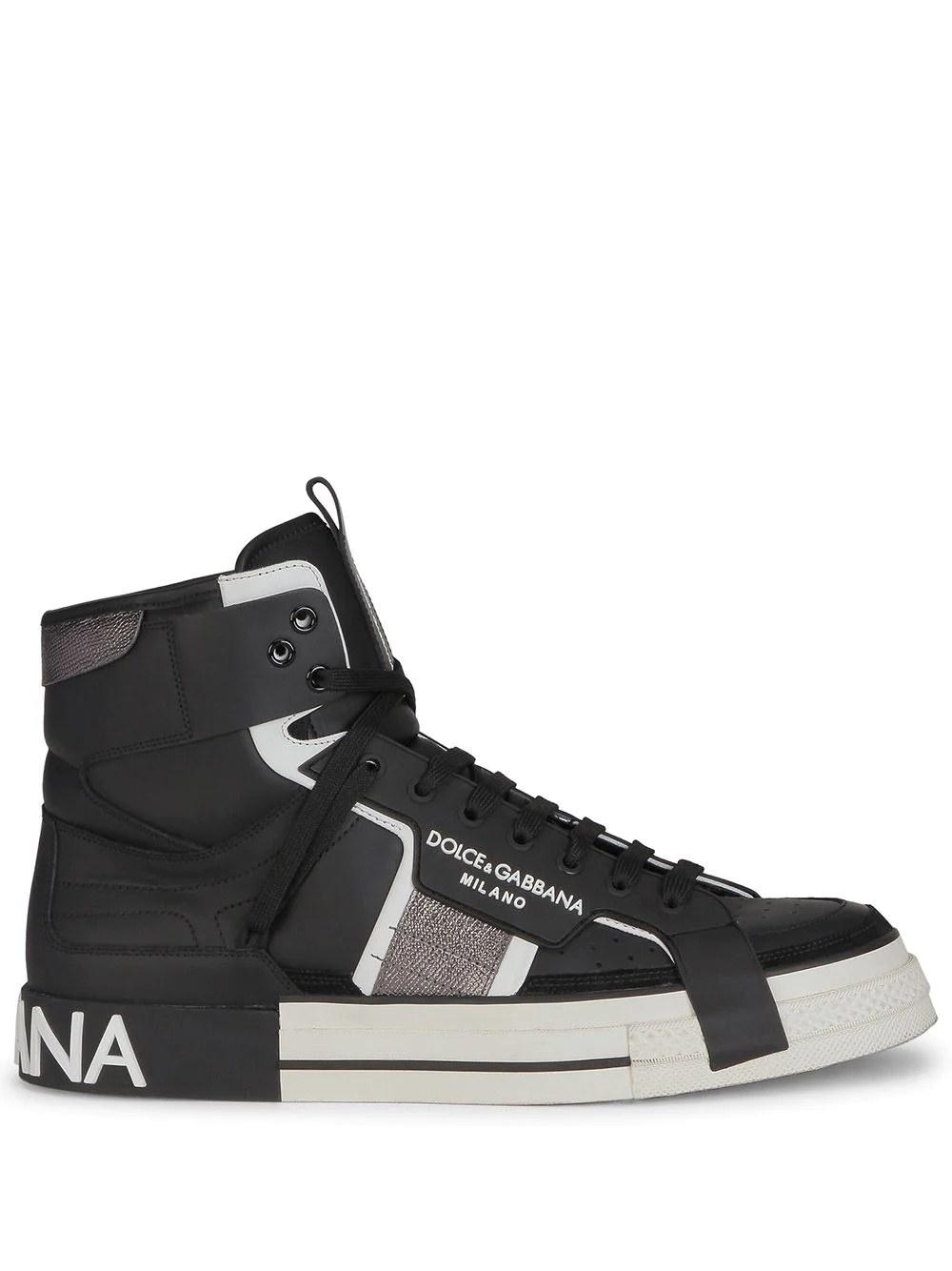 high-top lace-up sneakers - 1