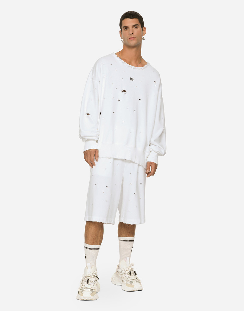 Dolce & Gabbana Destroyed jogging shorts with DG hardware outlook