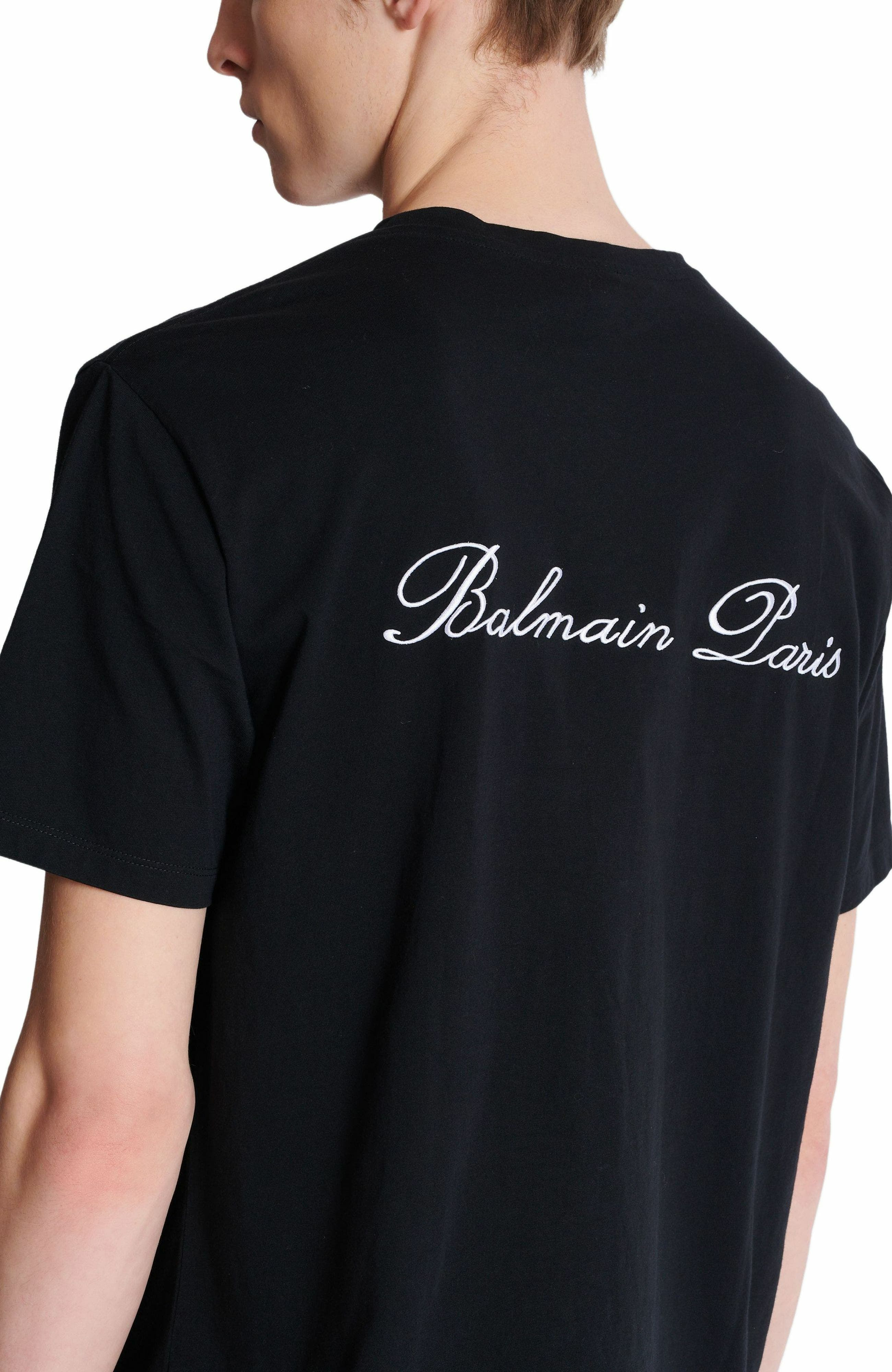 Embroidered Balmain Signature T-shirt in Black at Nordstrom - 7