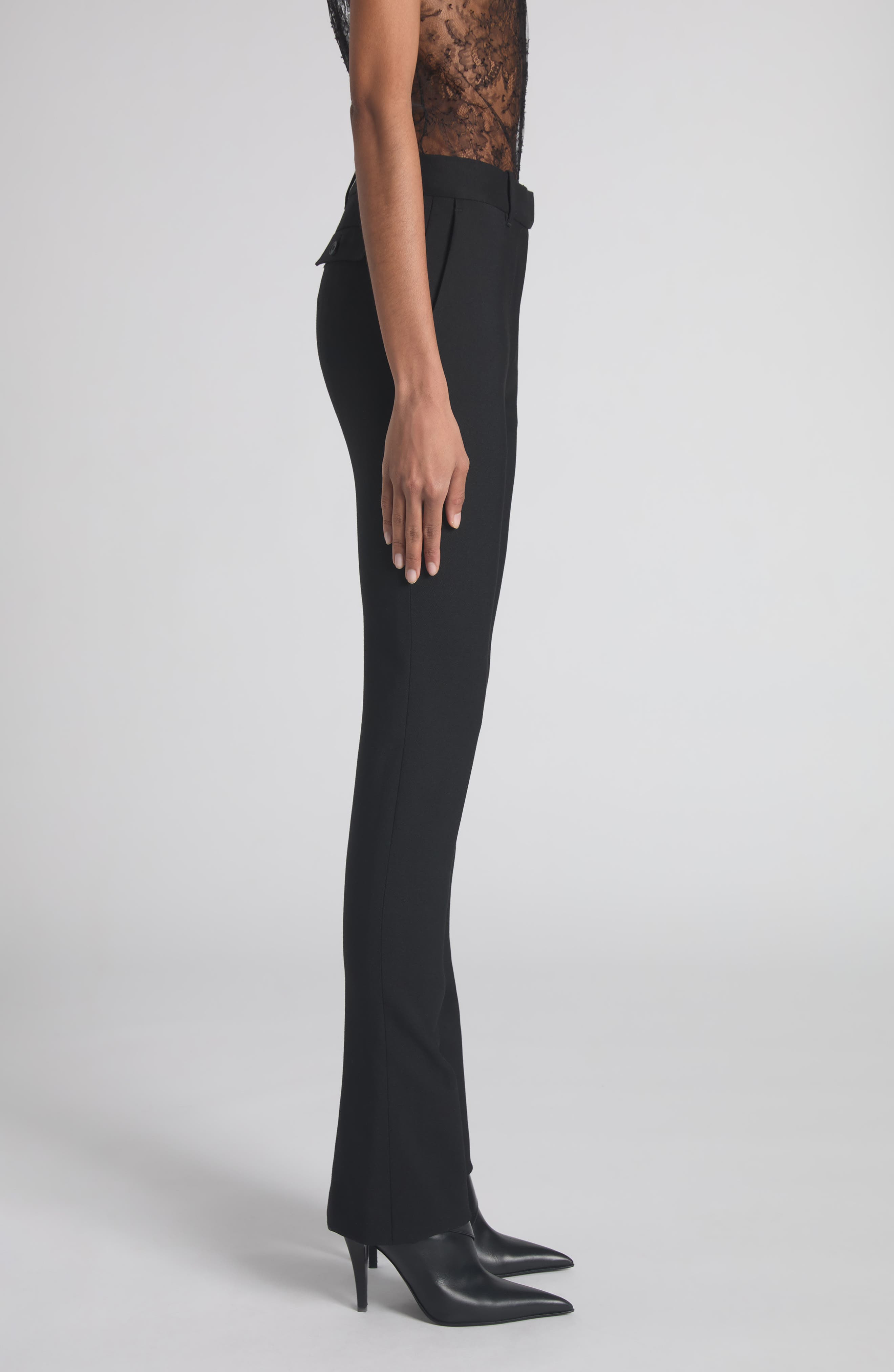 McQueen Wool Stretch Gabardine Skinny Trousers in Black at Nordstrom - 4