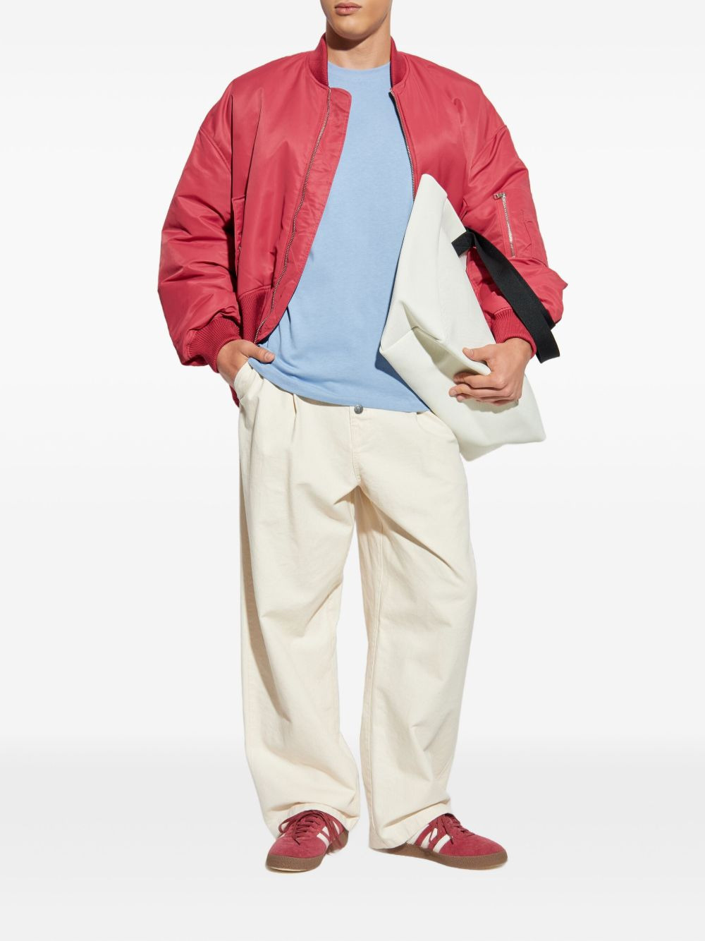 zip-fastening bomber jacket - 2