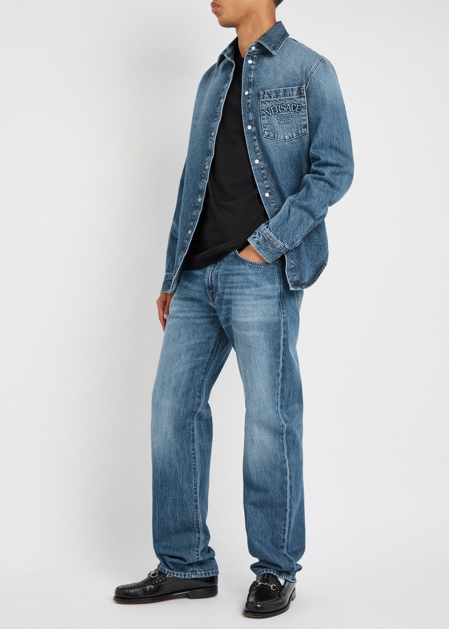 Versace Logo Denim Shirt - 4