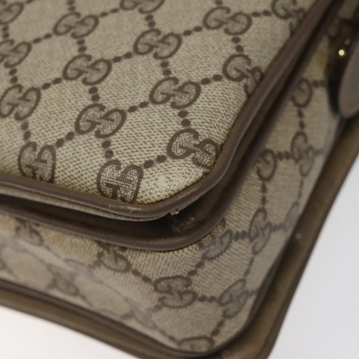 GUCCI GG Supreme Web Sherry Line Hand Bag Pvc Beige Gold 41 02 079 - 16