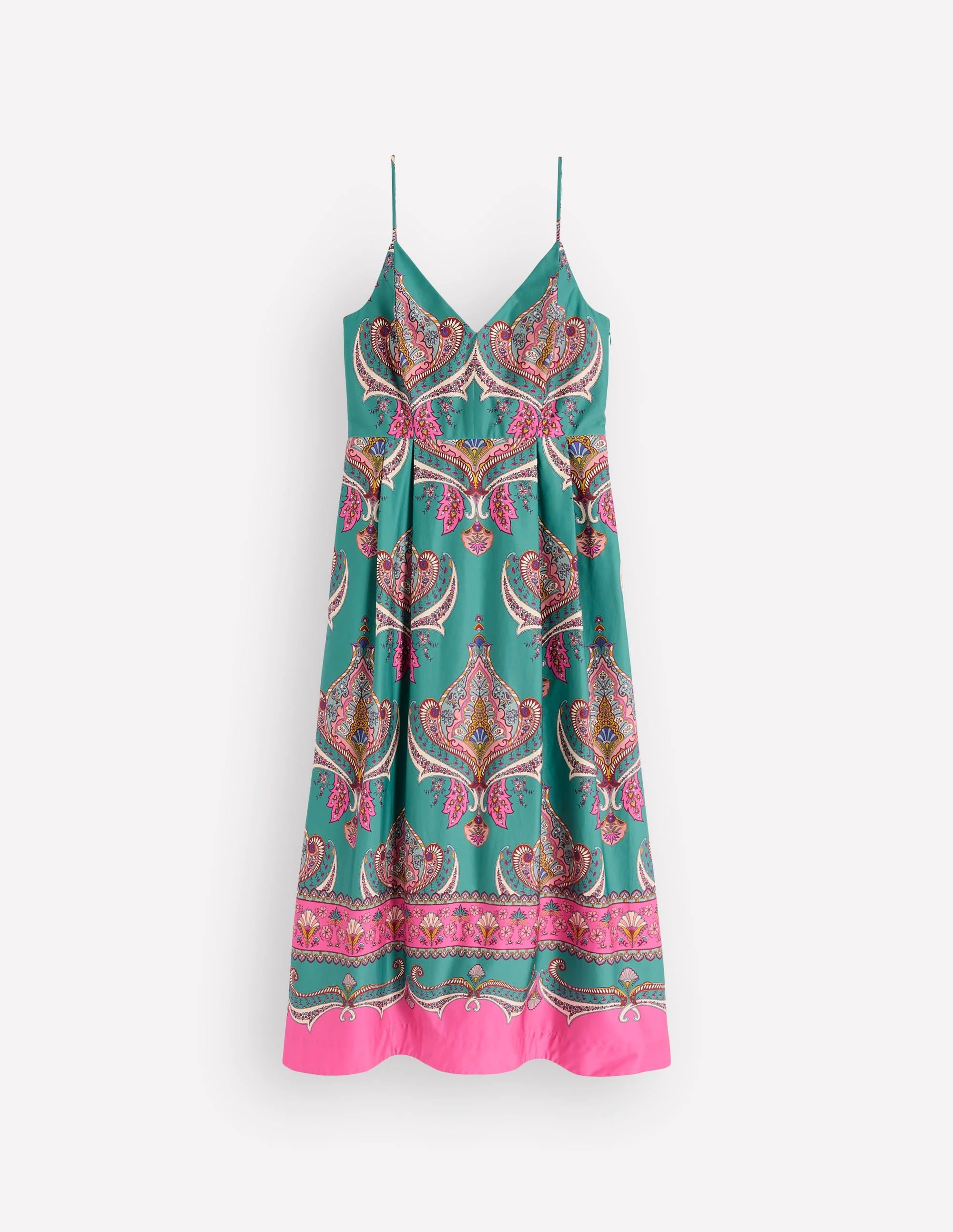 Empire Poplin Occasion Dress-Aurora Blue, Ornamental Charm - 1