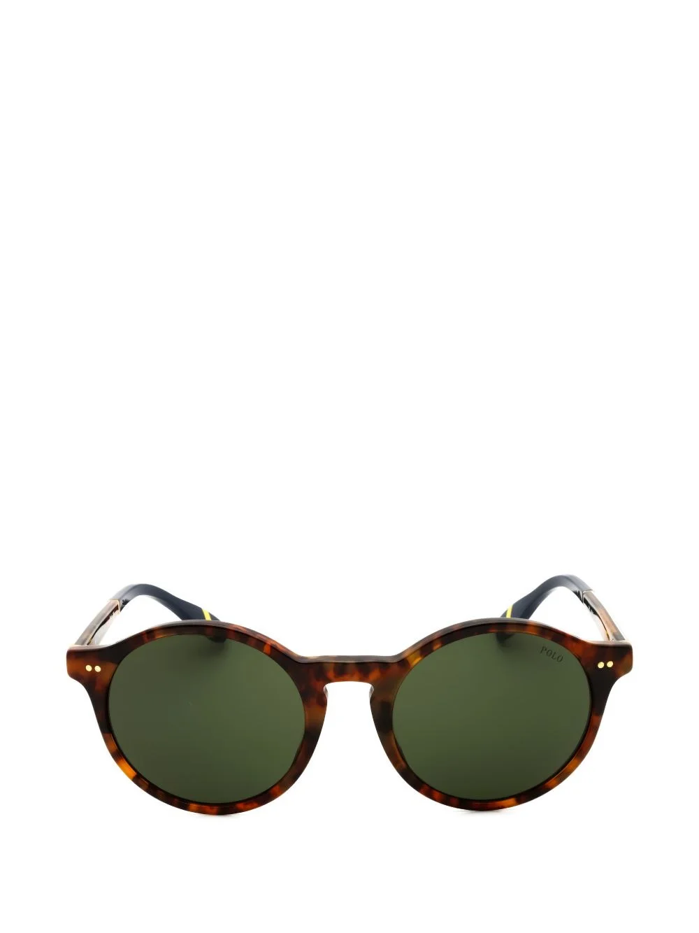 round-frame tortoiseshell sunglasses - 1