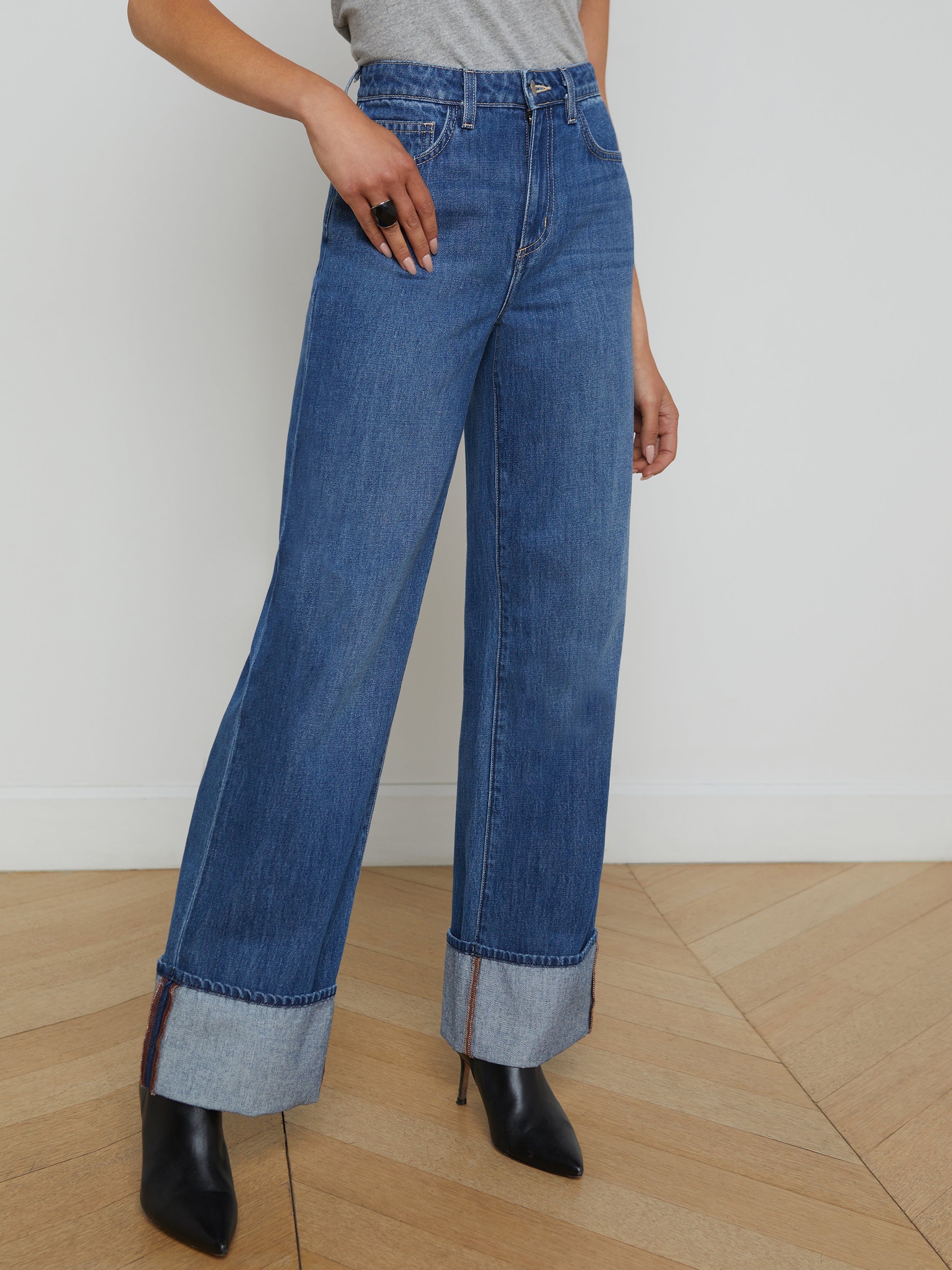 Miley Cuffed Wide-Leg Jean - 4