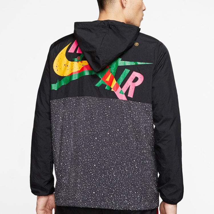 Air Jordan Casual Windproof Woven Jacket Men's Gray Black CT9369-011 - 4