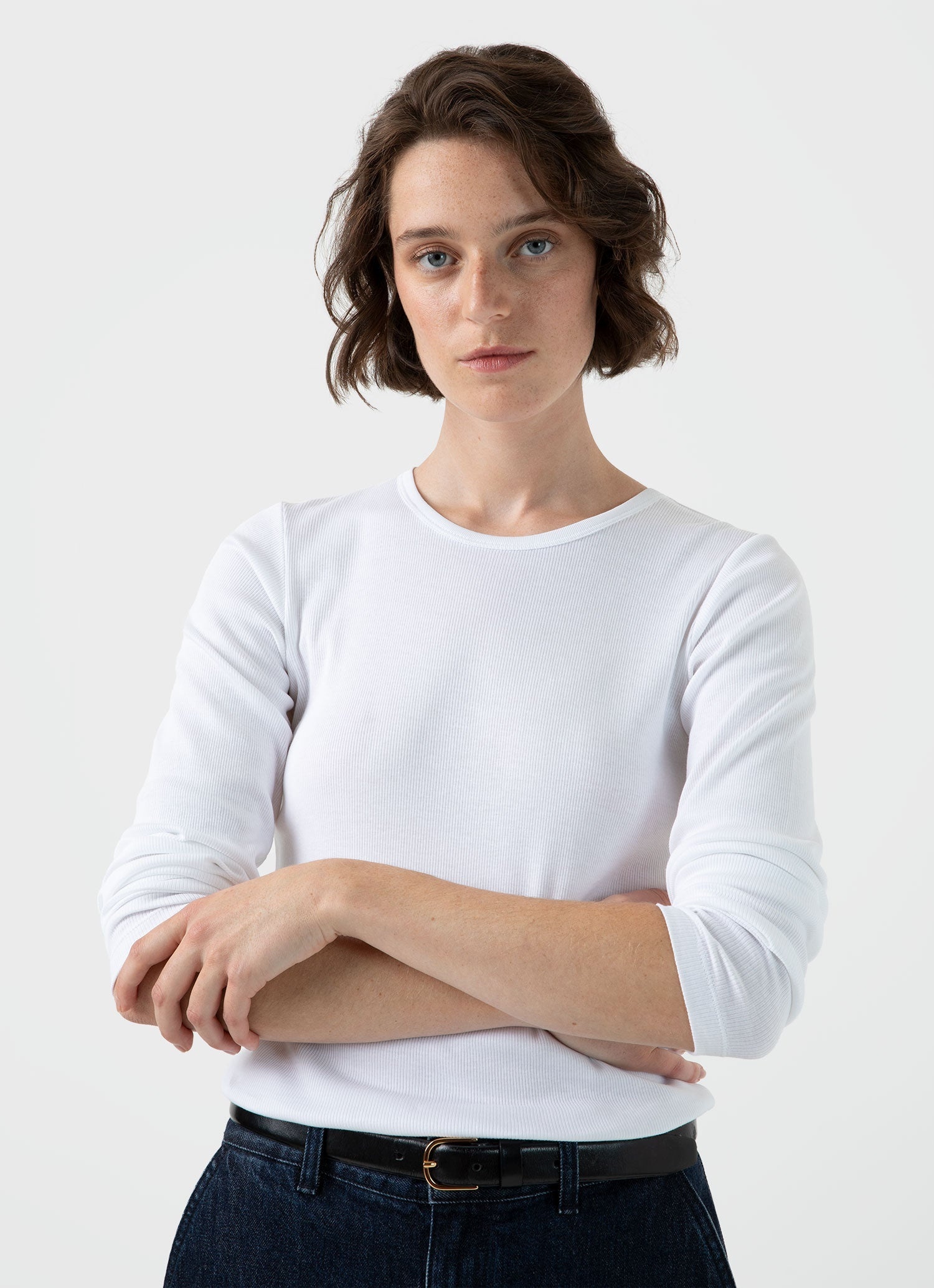 Ribbed Long Sleeve T‑shirt - 1