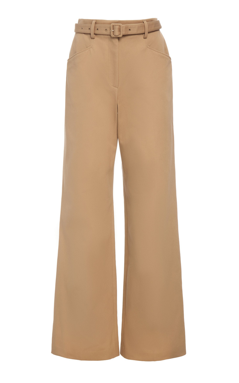 Norman Wide-leg Pant in Camel Sea Island Cotton Twill 1