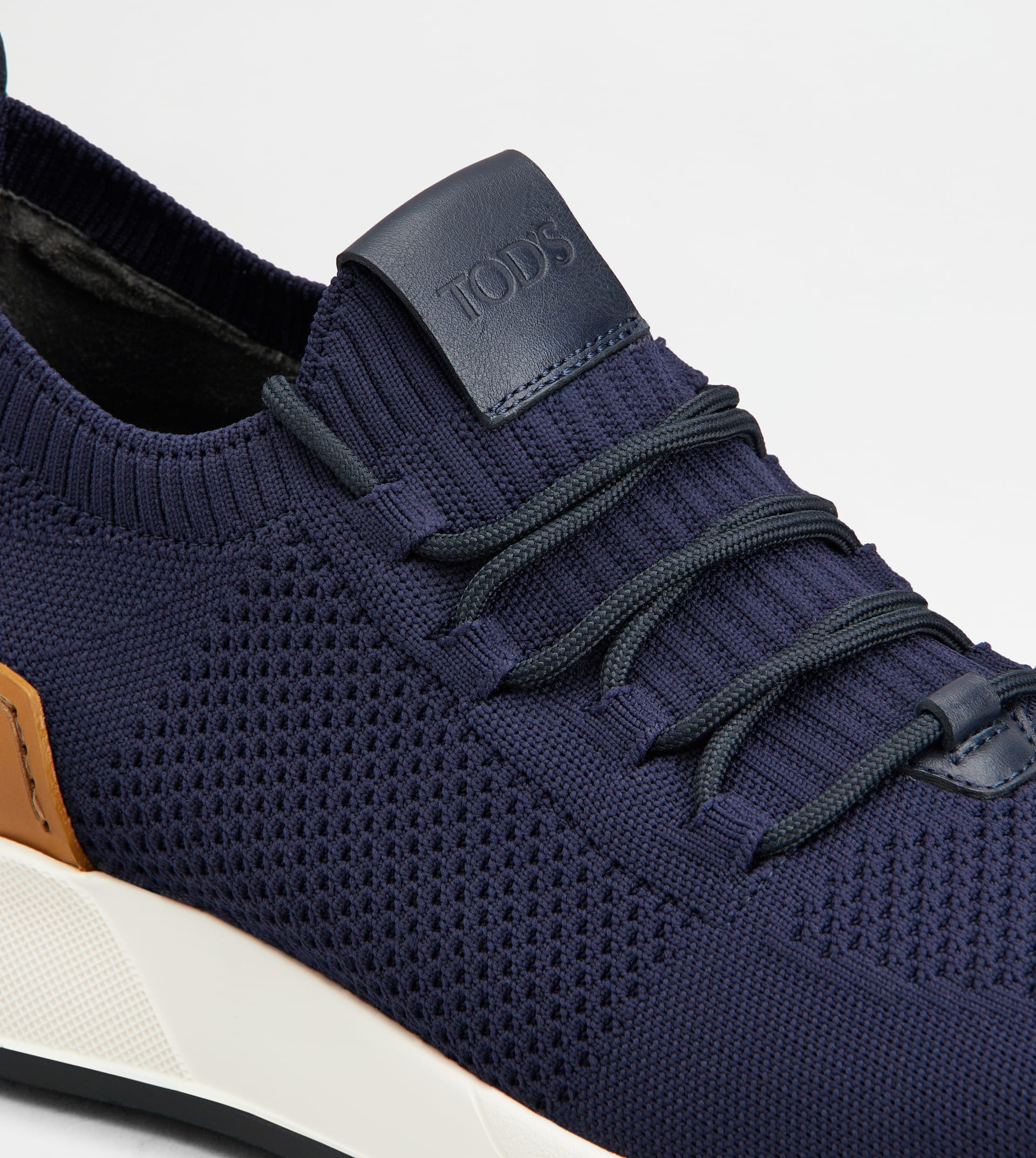 Tod's SOCK SNEAKERS IN TECHNICAL FABRIC AND LEATHER - BLUE