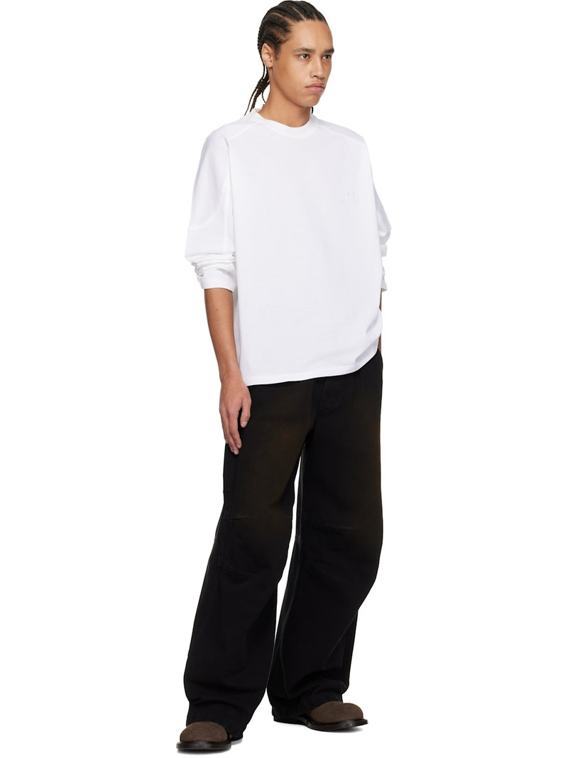 Wooyoungmi White Shoulder Cut Long Sleeve T-shirt outlook