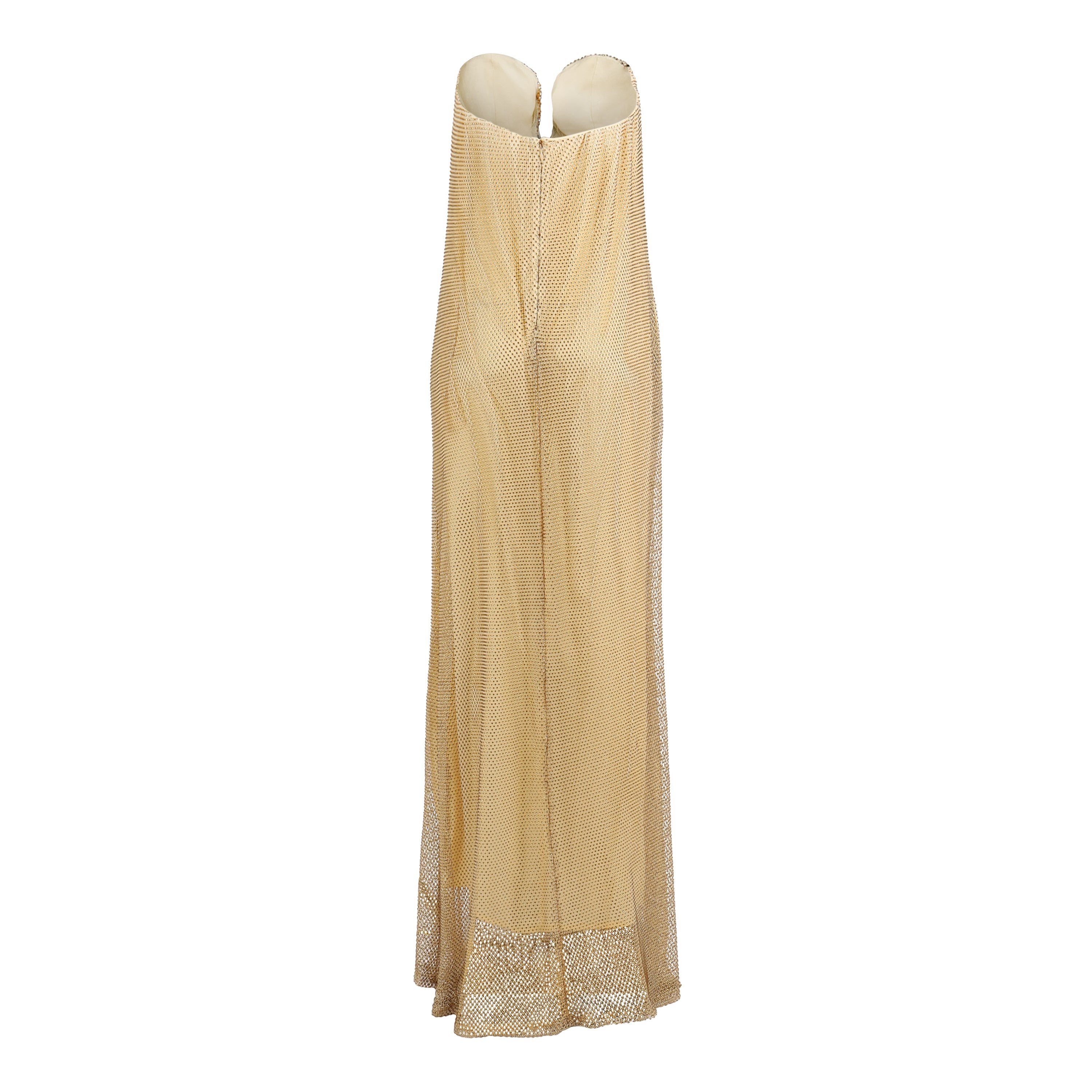 Gold Crystal Strapless Hidden Corset Gown - 2