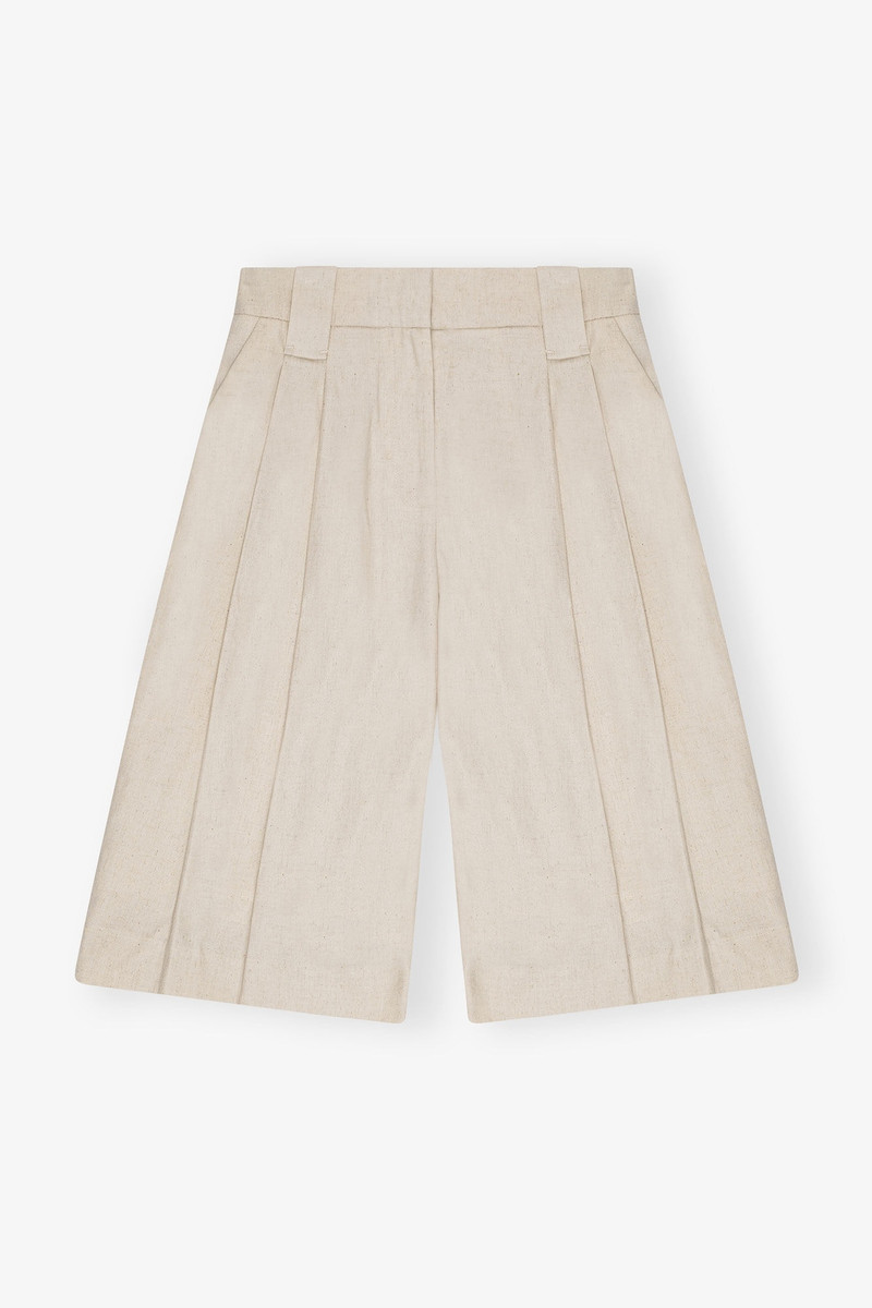 OFF-WHITE COTTON MELANGE TAILORING WIDE SHORTS 1