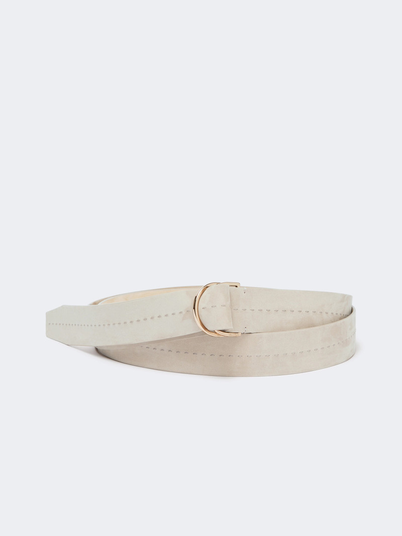 DOUBLETWIST40 Nubuck leather double-wrap belt - IVORY 1