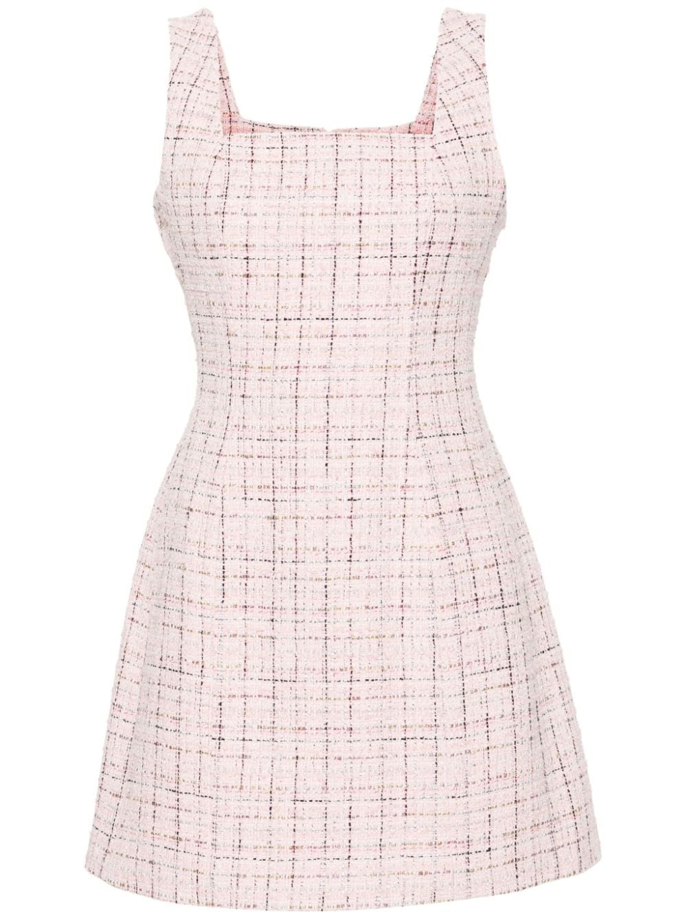 sleeveless tweed mini dress - 1