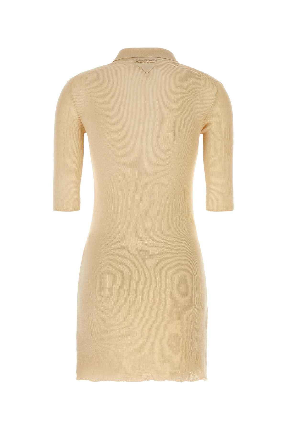 Prada Women Sand Cotton Polo Dress - 2