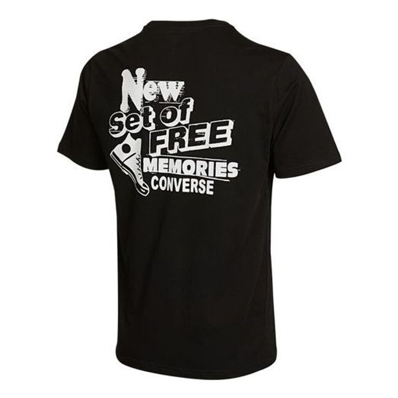 Converse Men's Converse Back Printing Casual Round Neck Short Sleeve Black 10021509-A02 outlook