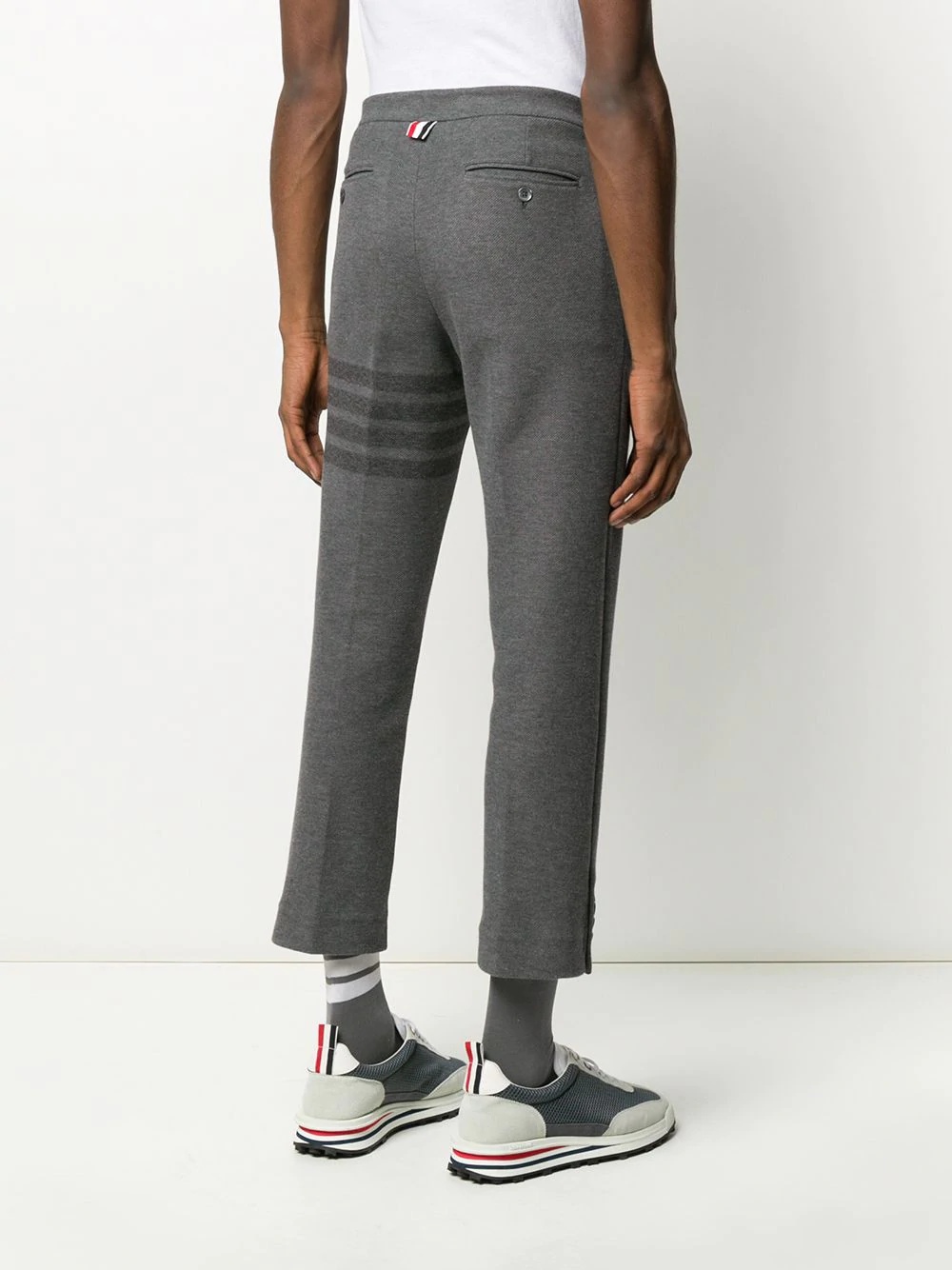 slim-fit tonal 4-Bar trousers - 4