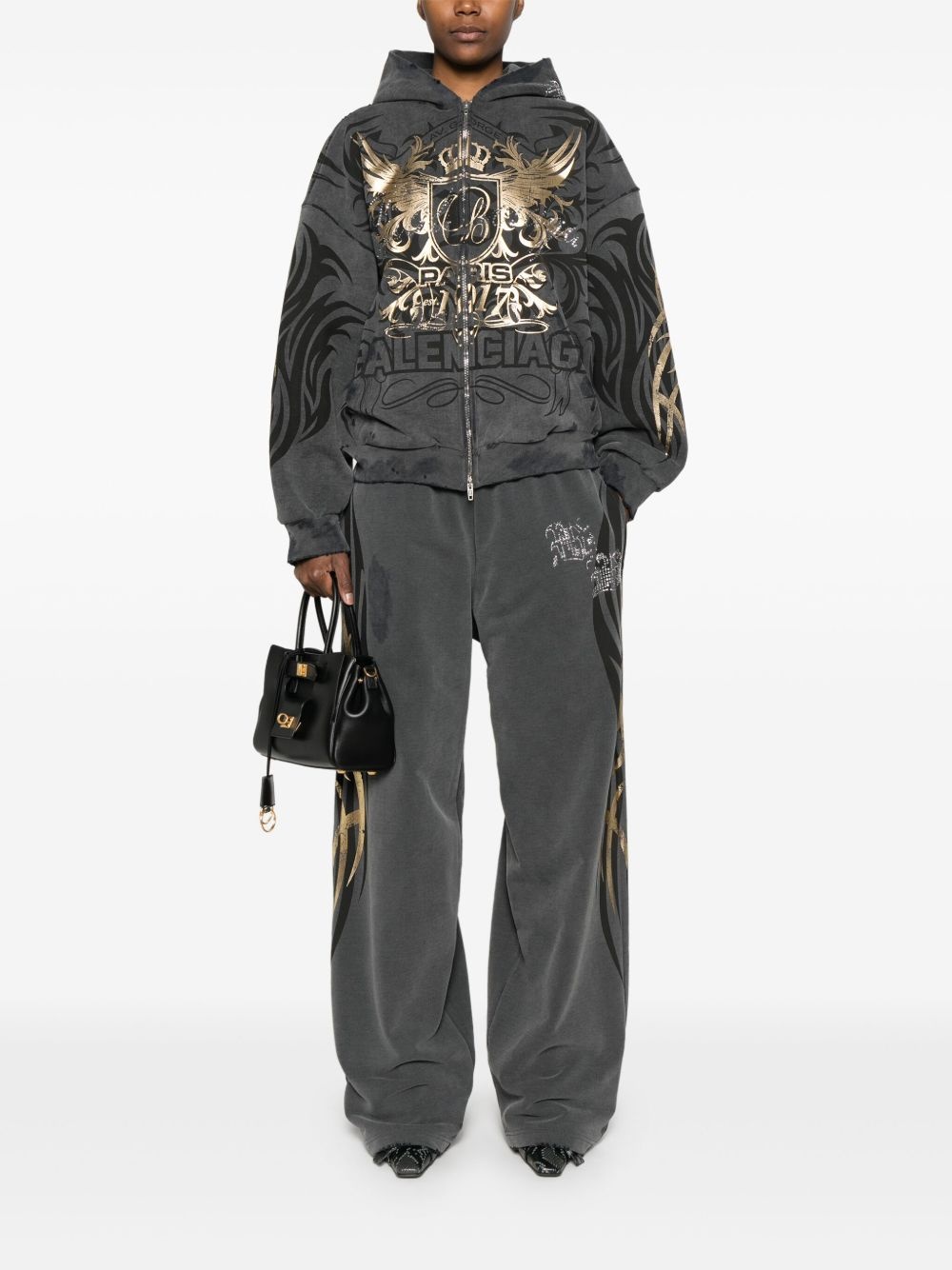 tacky gold-print track pants - 3