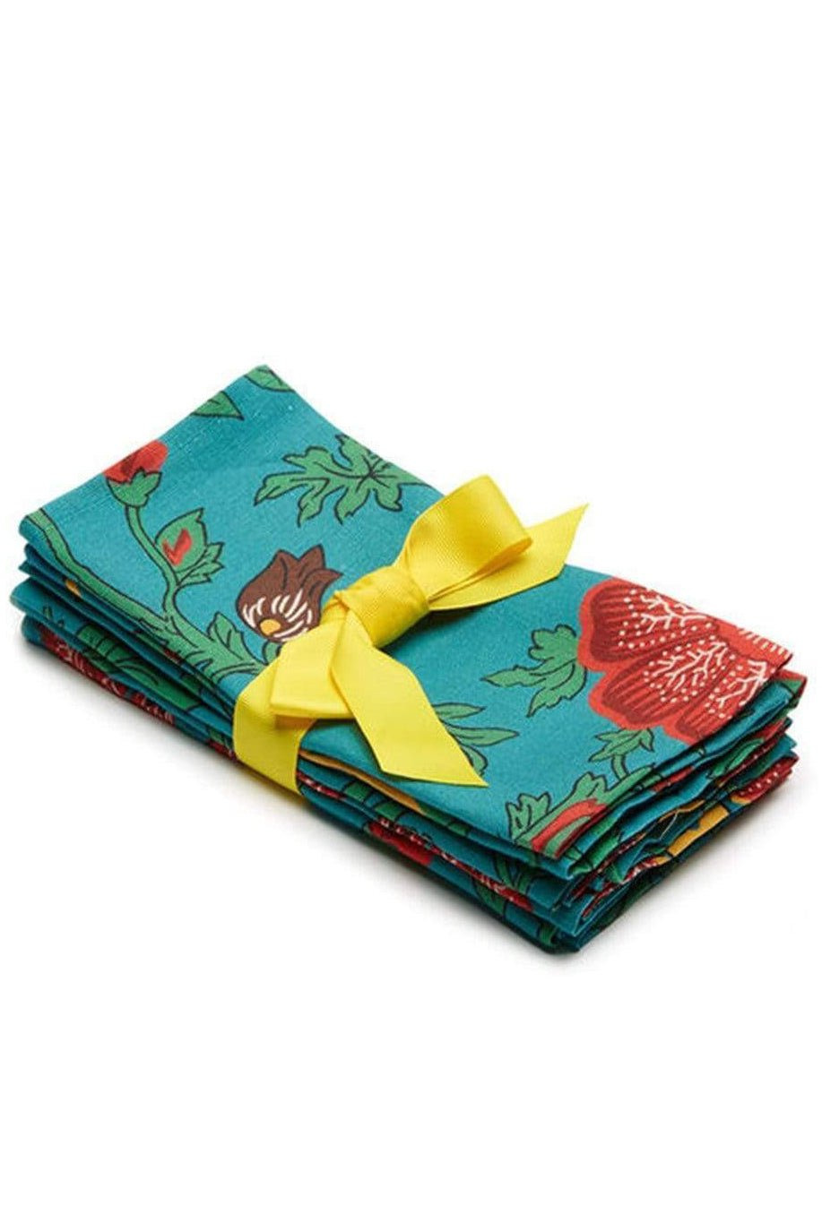 Large Napkins Set Of 6 - Dragon Flower Turchese - 1