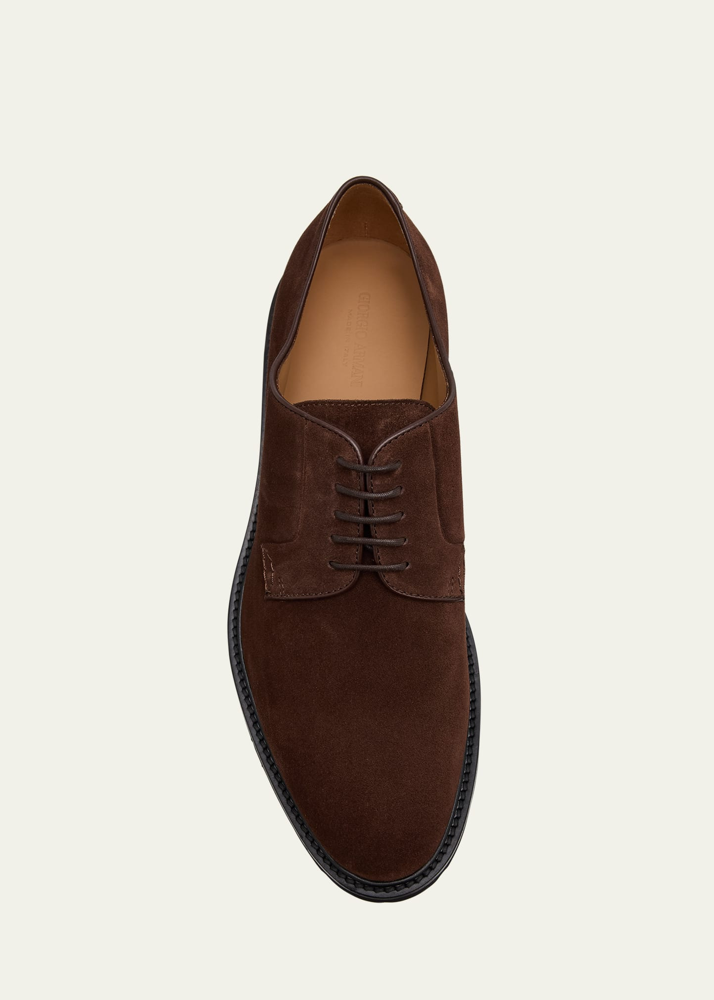 Men's Suede Rubber-Sole Derby Shoes - 5